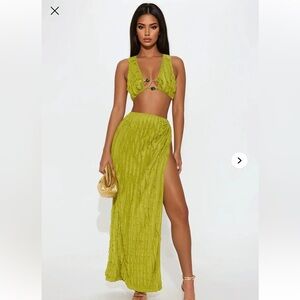Fashion Nova Lime Maxi Skirt
